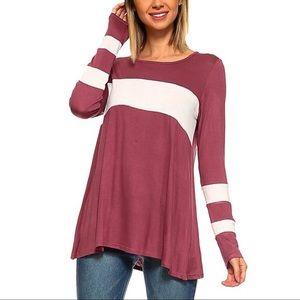 Ten 6 Ten Long Sleeve Stripe Tunic Tee